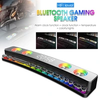 sh39 computer speakers audio desktop notebook long multimedia gaming bluetooth speaker game subwoofer 7 color led lightsfm