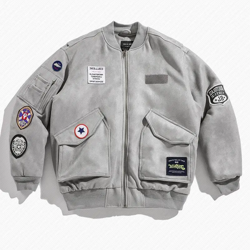 

Winter jacket men's casual jacket street large size baseball uniform stand-up collar jacket bomber jacket motorcycle jacket men