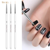 3pcsset transparent crystal nail pen drawing brush nail art liner painting pen uv gel polish flower line grid brush tools