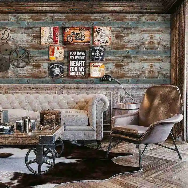 

1pc Wallpaper Wood Self Adhesive Paper Removable Peel Surfaces Decoration Home Leave Trace Wallpaper Film Interior Stick U8I7