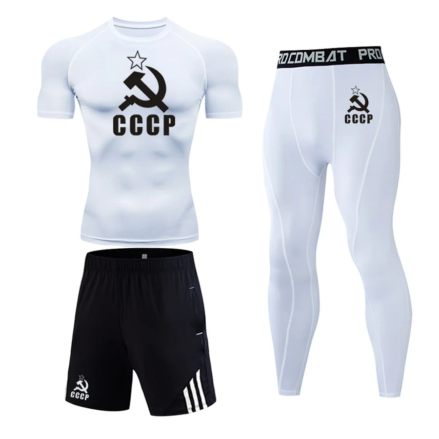 

2021 Quick Dry Brand Running Shirt Fitness Tight Short Sleeve Compression Top T-Shirt Sport Set Men Gym Tee Shirt Rashguard