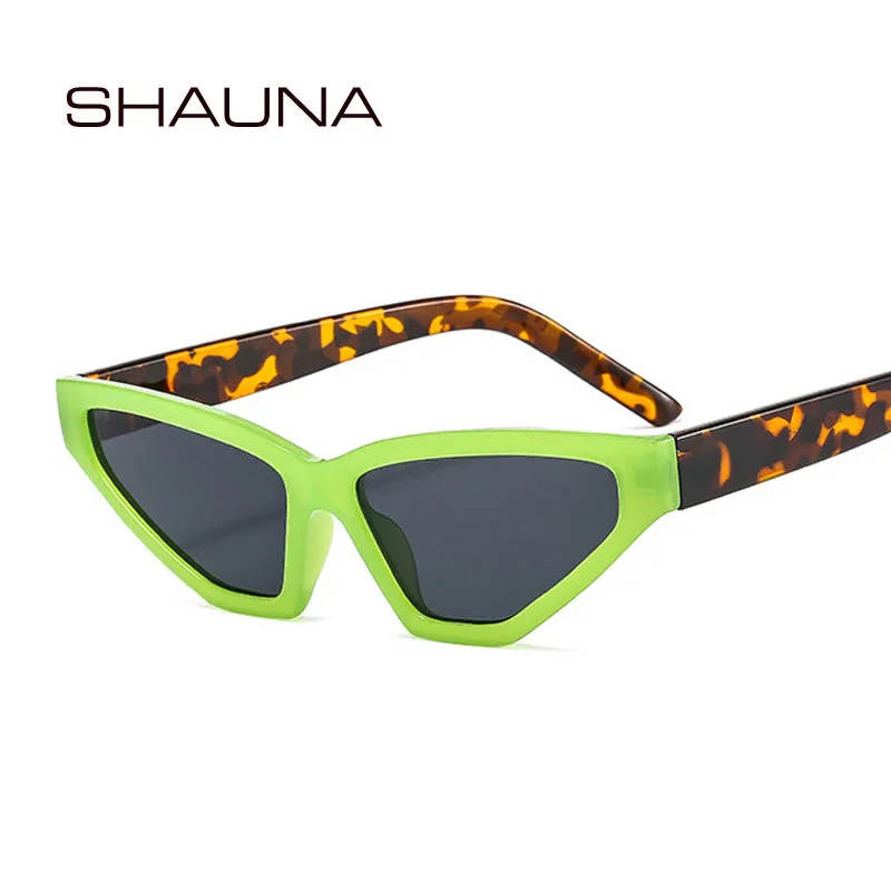 

SHAUNA Retro Cat Eye Colorful Sunglasses Women Fashion Jelly Color Eyewear Shades UV400 Men Trending Green Purple Sun Glasses