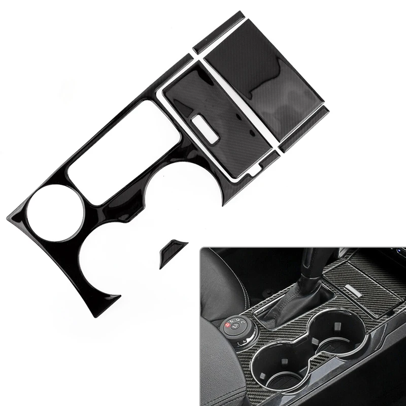 

1 Set Carbon Fiber Console Gear Shift Box Panel Covers Trims LHD Black Fit for Ford Explorer 2013 2014 2015 2016 2017 2018 2019