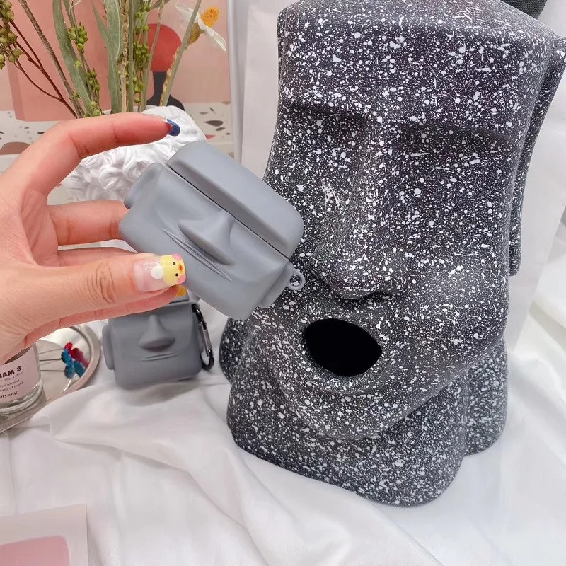 

European stone art statue Wireless bluetooth Earphone Headset silicon Case For Airpods 1 2 pro 3 charging cover gift