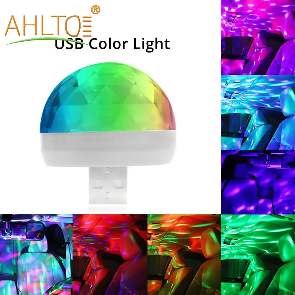 Зарядных порта USB для автомобиля DJ окружающей среды светильник RGB светодиодный