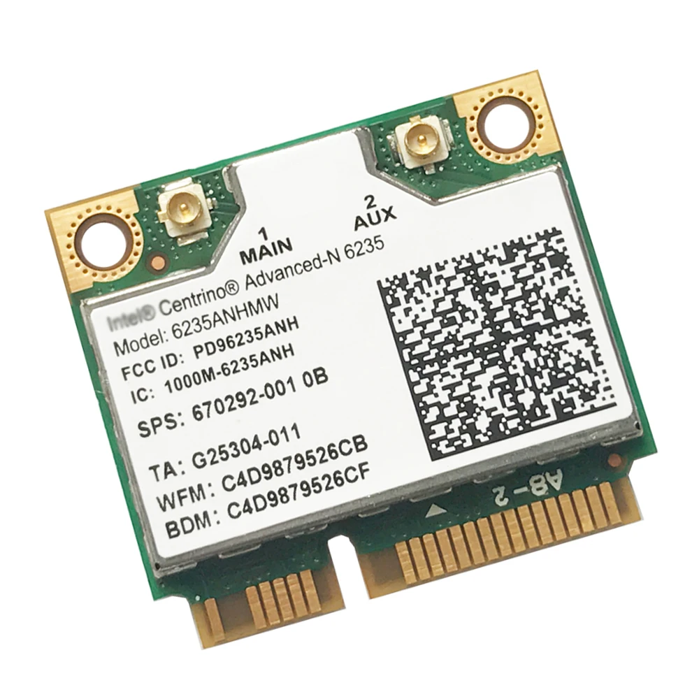 

Laptop wireless lan card for Intel Centrino Advanced-N 6235 6235ANHMW 300 Mbps WIFI card Bluetooth 4.0 Half MINI PCIe