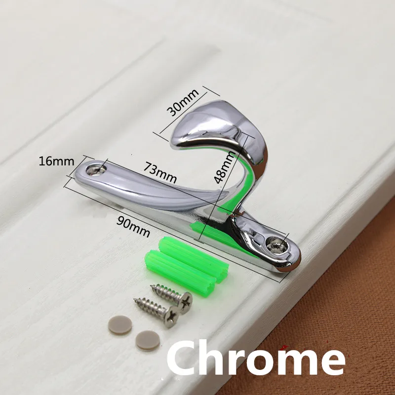 Современный простой черный Золотой хром никель украшение стены крюк бронзовая