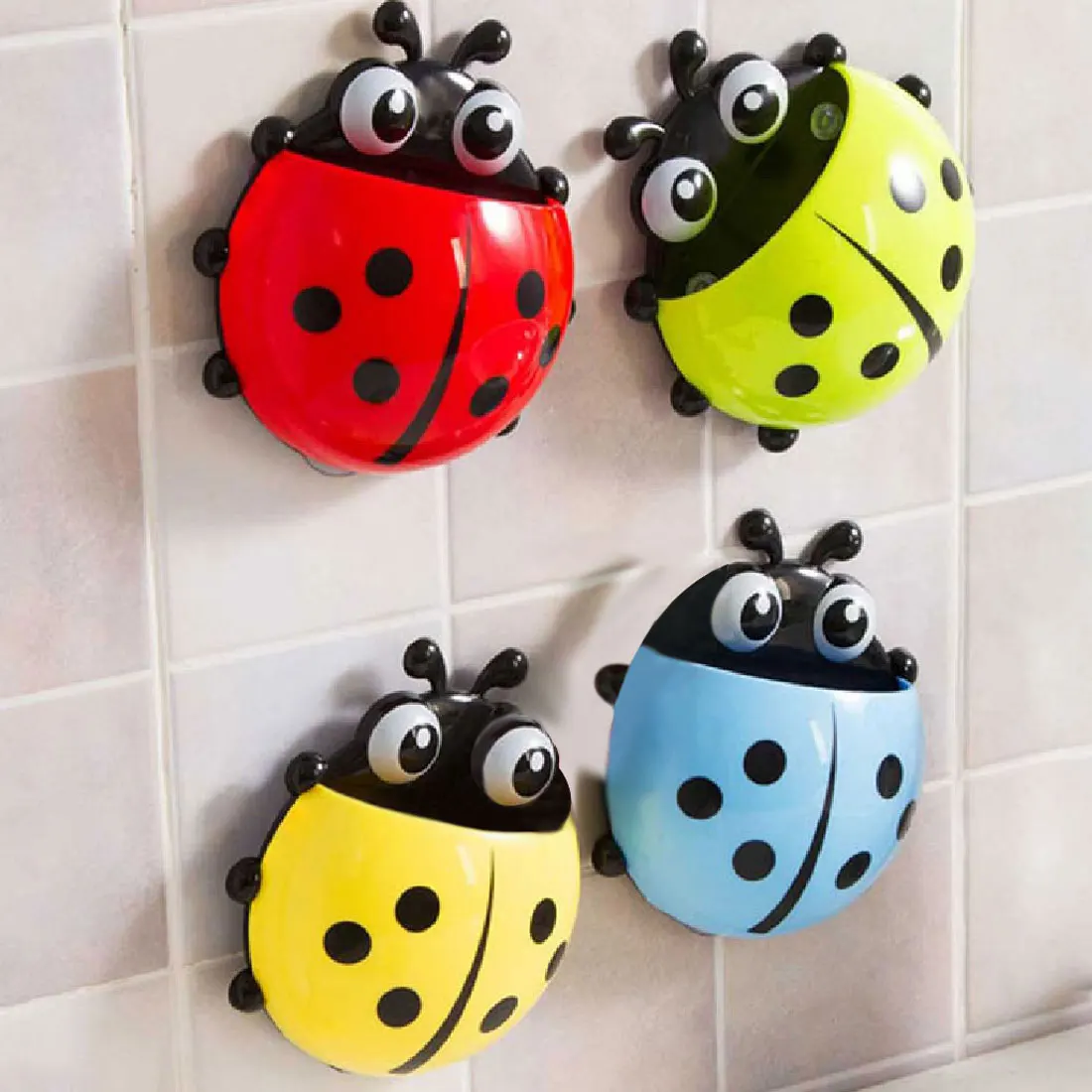 Детский настенный держатель для зубной щетки божья коровка | Дом и сад