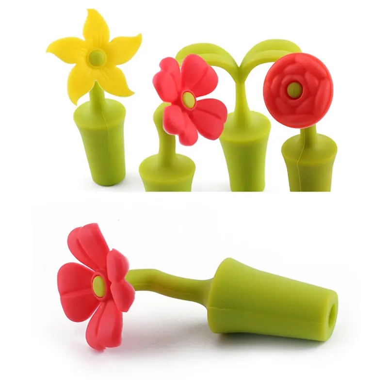 OBR силиконовые красные винные пробки Цветочная пробка для винной бутылки