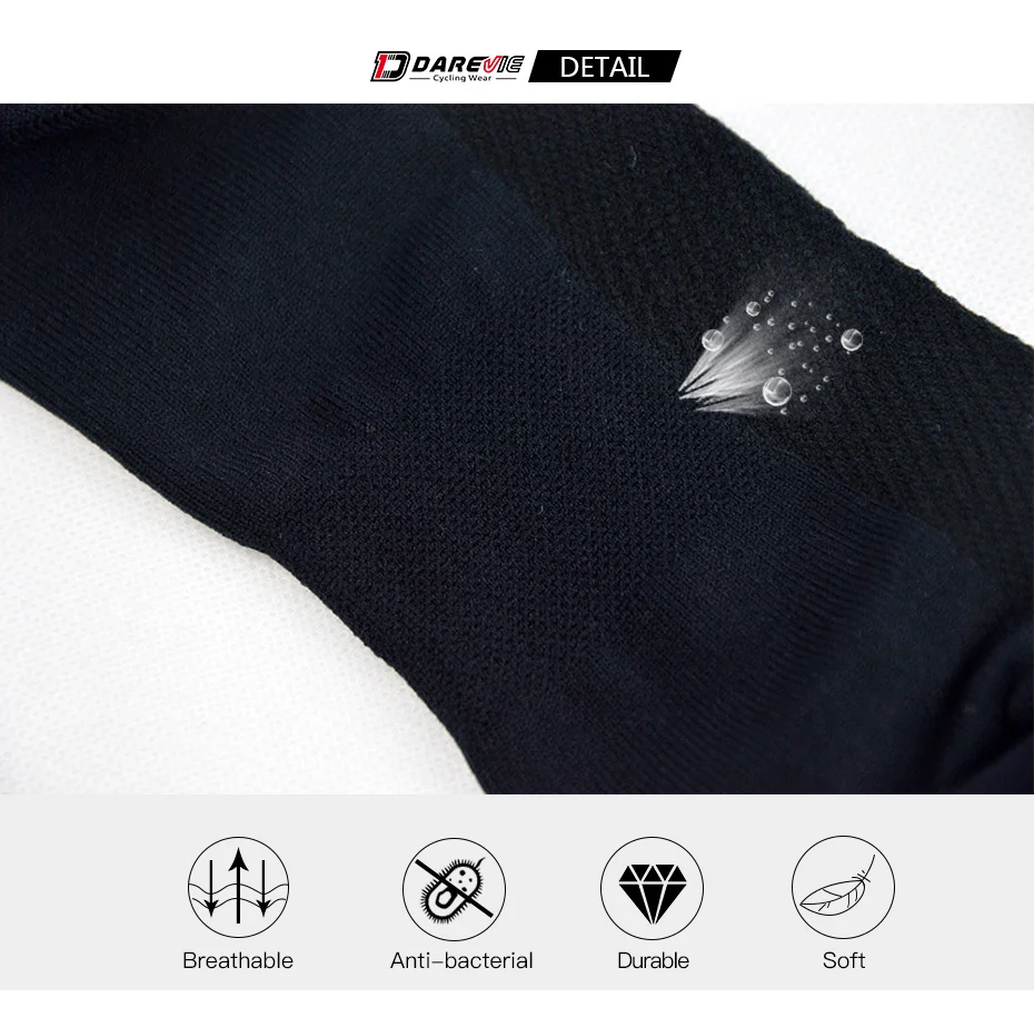 Darevie cycling socks soft sports socks breathable socks elastic biking socks anti-bacterial reflective bicycle cocks MTB road