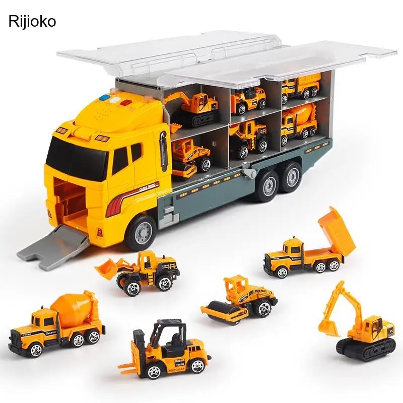 

Большой грузовик игрушечный 6 шт. мини литая модель автомобиля из сплава масштаб 1:64 игрушечные транспортные средства Перевозчик грузовик И...