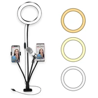 8 inch dimmable led ring light with phone holder tripod stand selfie ring lamp for live stream youtube photography video studio