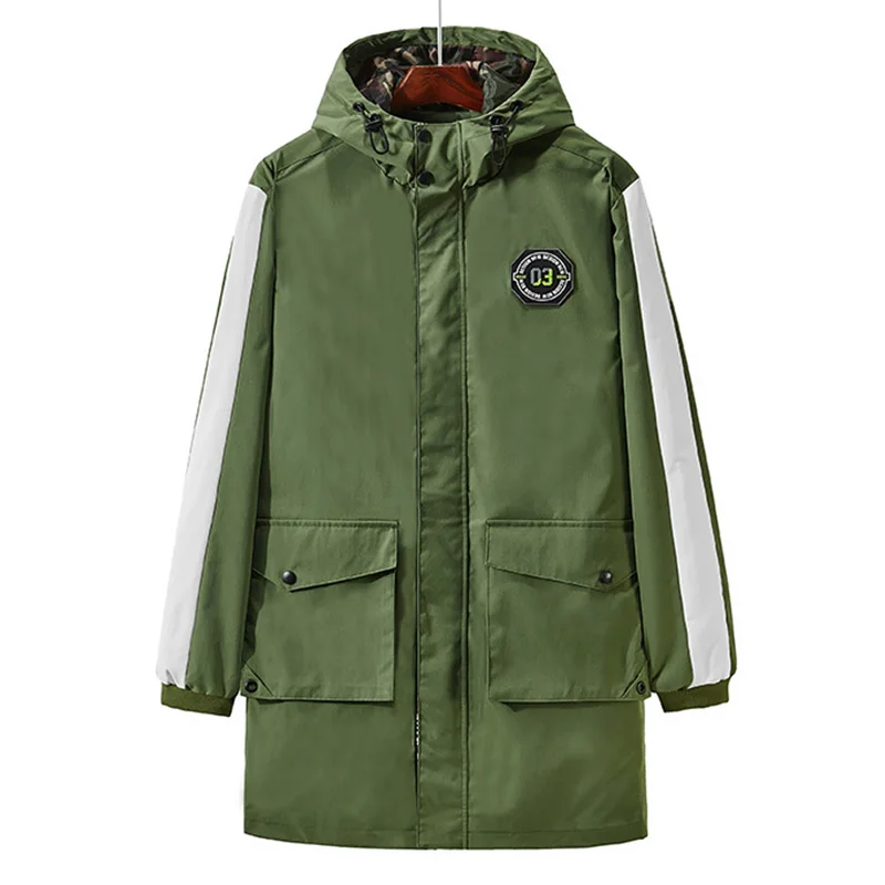 

Men's Casual Outdoor 100% Polyester Fiber Windproof Jacket Men's Long Winter Coat