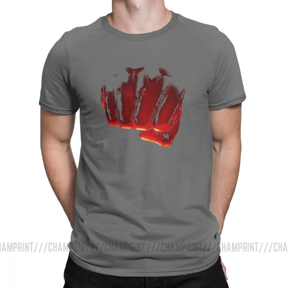 Мужская футболка One Punch Man Aitama из чистого хлопка, футболки с коротким рукавом Saitama OPM Oppai, Аниме Манга, футболки с круглым вырезом, одежда 6XL - Цвет: Темно-серый