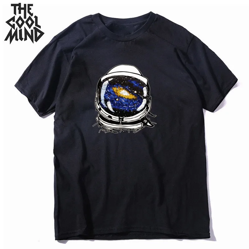 COOLMIND хлопок Повседневная футболка с коротким рукавом moon theam Мужская футболка с круглым вырезом трикотажная удобная ткань уличный стиль Мужская футболка