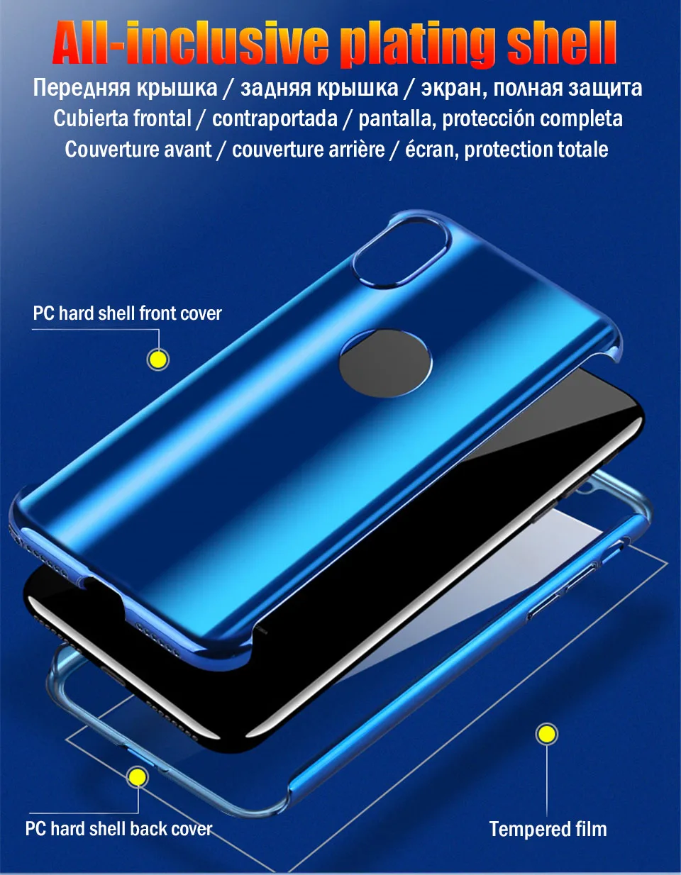 Покрытие 360 Полное покрытие для Apple iphone 7 iphone X Xr Xs Max зеркальный чехол для телефона для iphone 7 8 6 6S Plus блестящая Капа со стеклом
