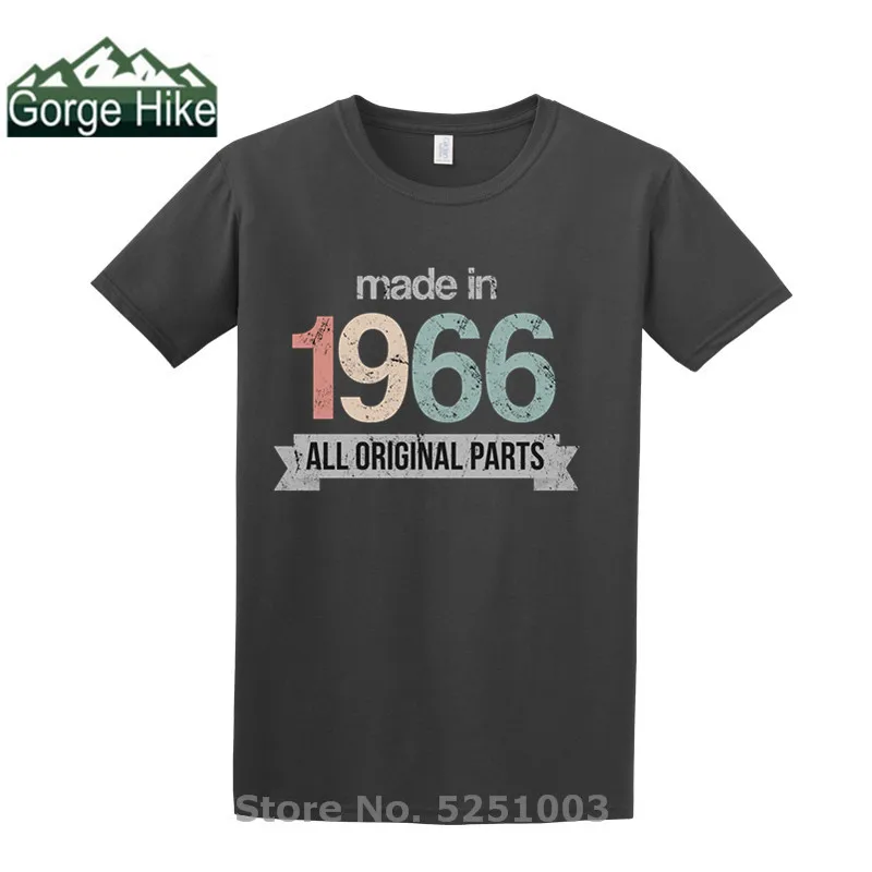 Сделано в 1966 Футболка модная Мужская хлопковая футболка с коротким рукавом