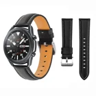 Ремешок из натуральной кожи для Samsung Galaxy Watch 3 45 мм 41 мм, официальный кожаный браслет для Galaxy Watch 45 мм 41 мм с классической пряжкой
