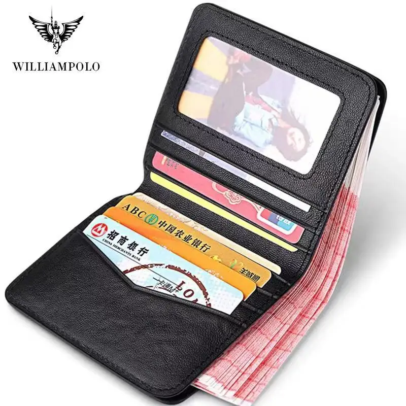 High-end brand leather wallet men's short fashion deer pattern design top layer cowhide exquisite ultra-thin | Багаж и сумки