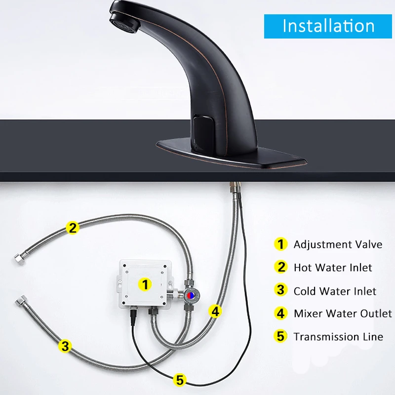 

DC6V Cold/ Hot & Cold Bathroom Automatic Touch Free Sensor Faucets water saving Inductive electric Water Tap mixer battery power