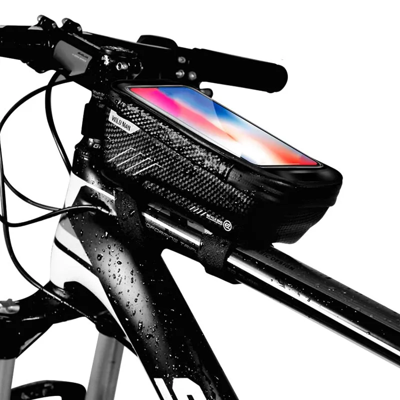

Hard Shell Bicycle Bag Mountain Bike Front Beam Bag Upper Tube Waterproof Mobile Phone Bag Hard Shell Bicycle Bag
