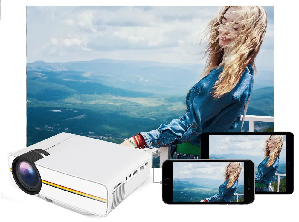 ALSTON YG400 обновленный YG410 мини-проектор 1080P 1800 люмен портативный ЖК-светодиодный проектор домашний кинотеатр USB HDMI 3D проектор бас-динамик