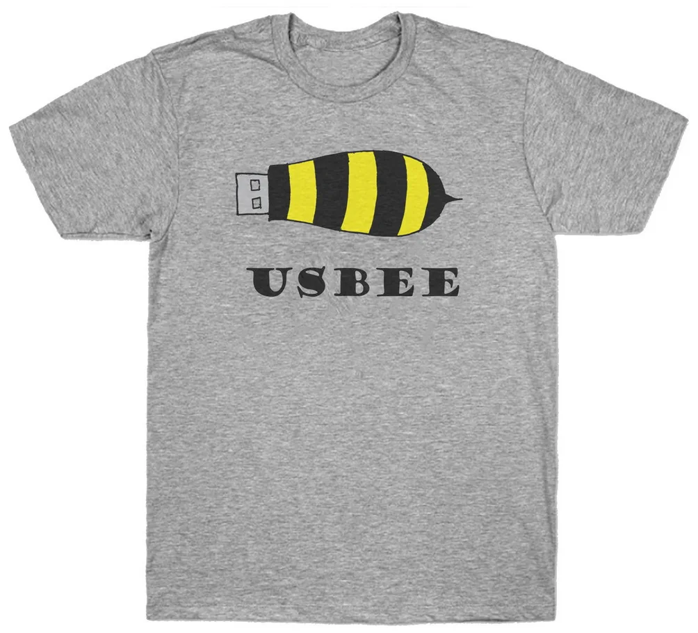 Usbee футболка Забавный слоган шутка Usb подарок на день рождения Geek Nerd компьютерная