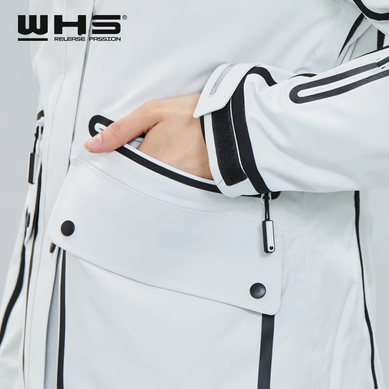 WHS зимняя женская уличная Лыжная куртка модное ветрозащитное водонепроницаемое