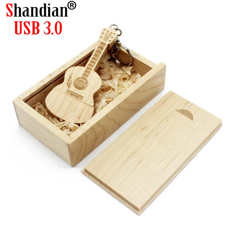 USB-флеш-накопитель SHANDIAN деревянный в бамбуковой коробке 4-64 Гб | Компьютеры и офис