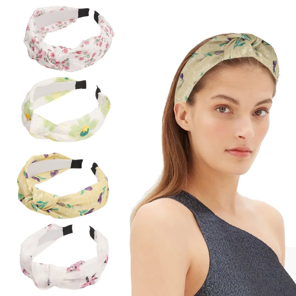 

Женский ободок для волос CN, 1 шт., ободок для волос с узлом, широкий ободок для девочек, аксессуар для волос