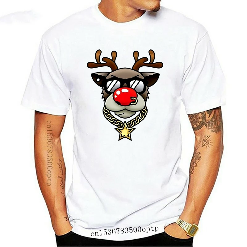 

New Bling Rudolph Men's White T-shirt