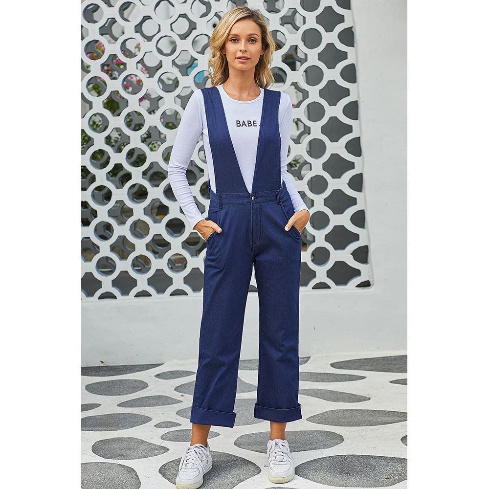 Осенний темно синий деним Винтаж широкие рабочие искусственно состаренные