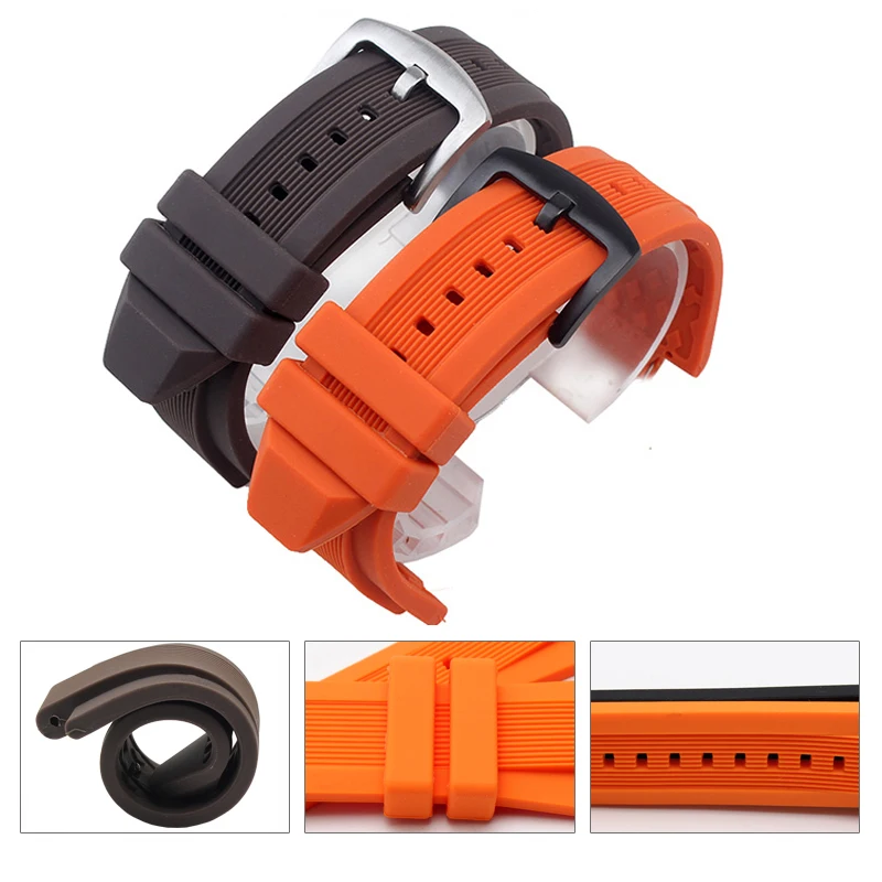 Водонепроницаемый силиконовый ремешок для наручных часов с пряжкой язычком