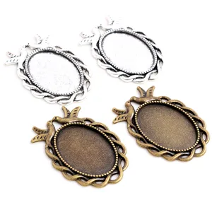 10 шт. 18x25 мм Внутренний размер Античная Посеребренная бронзовая Камея Кабошон основа установка кулон ожерелье результаты