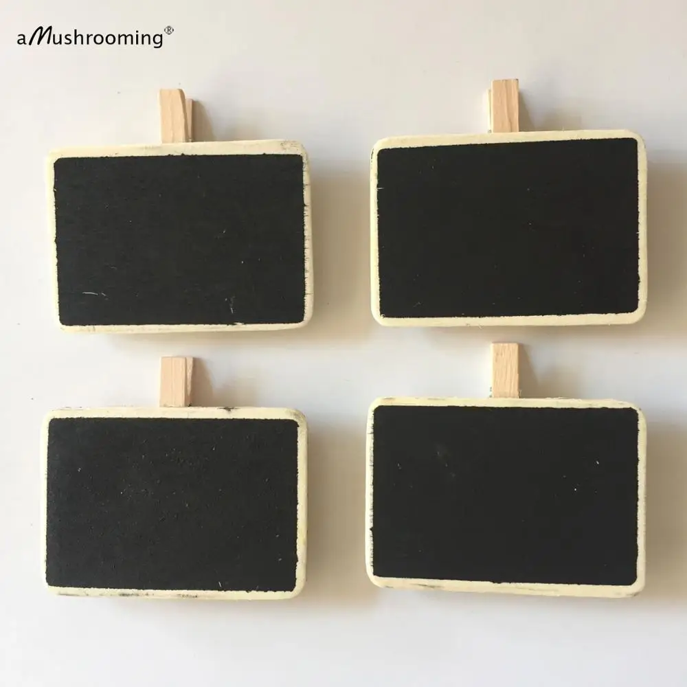 100 MINI WOODEN RECTANGLE BLACK CHALKBOARD CHALK WHITE RUSTIC WEDDING PARTY BABY SHOWER BIRTHDAY FOOD LABEL | Дом и сад