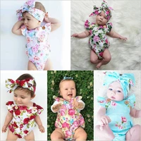 toddler bodysuit newborn baby girl cute floral romper clothes jumpsuit romperheadband infantile outfits set costume