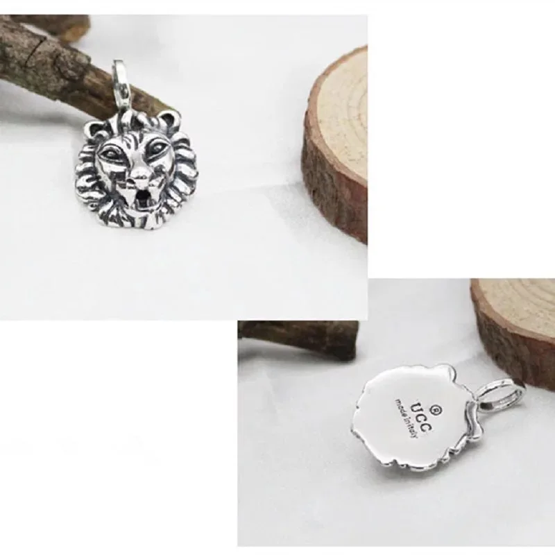 

925 Sterling Silver Necklace for men and women New Style Pendant make old lion head couple necklace