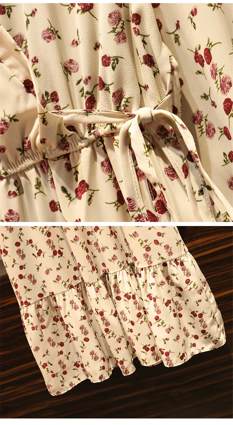 

vintage Plus Size 5XL Women's Spring Autumn Dress 2020 New Slim Loose Floral chffon Dress Girls Tops m217