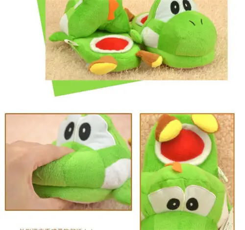 Тапки Nintendo Super Mario Brothers Yoshi взрослые плюшевые тапочки одна пара зеленые|Персонажи