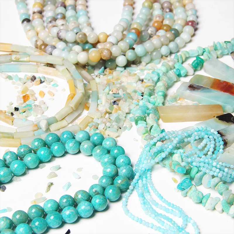 Круглые Бусы из камня амазонита насыпью синие трубки квадратные граненые бусины