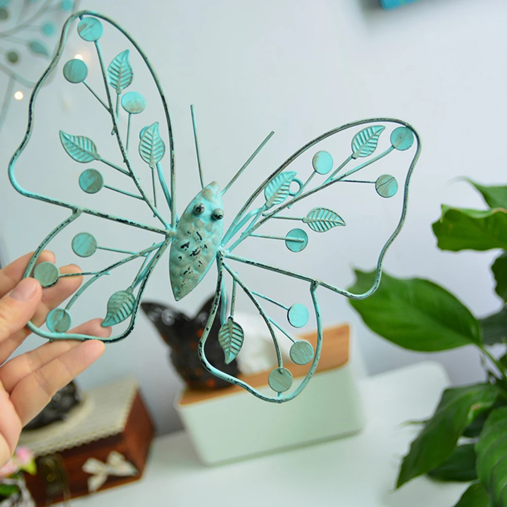 1 шт. ручная работа металлическая Железная Бабочка Форма настенная сцена