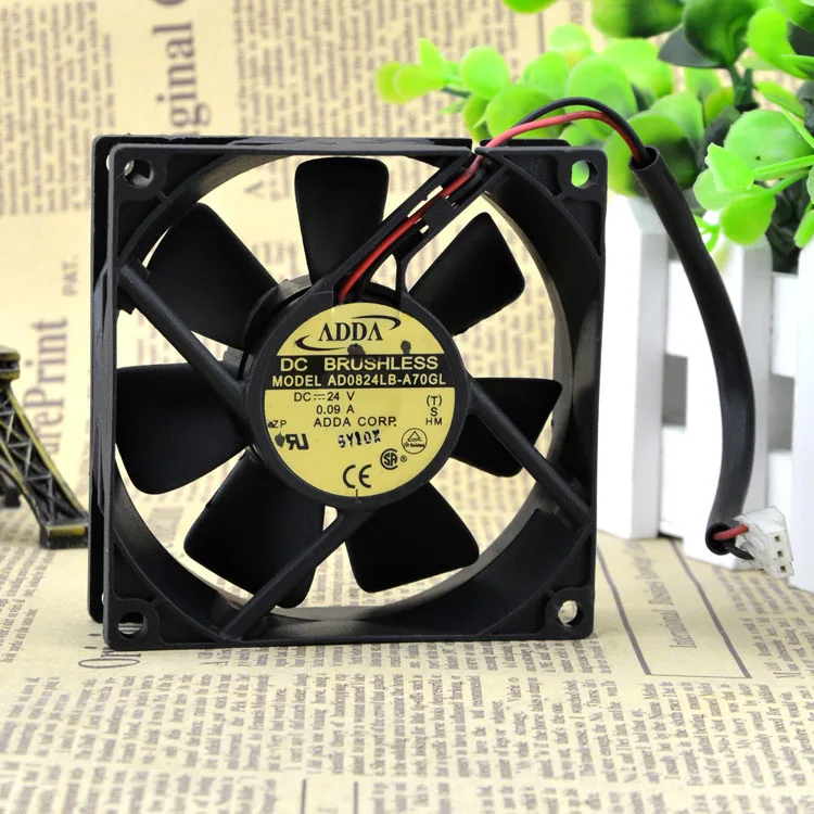 Оригинальный двухпроводной инверторный вентилятор ADDA AD0824LB A70GL 8025 8 см 24 в 0