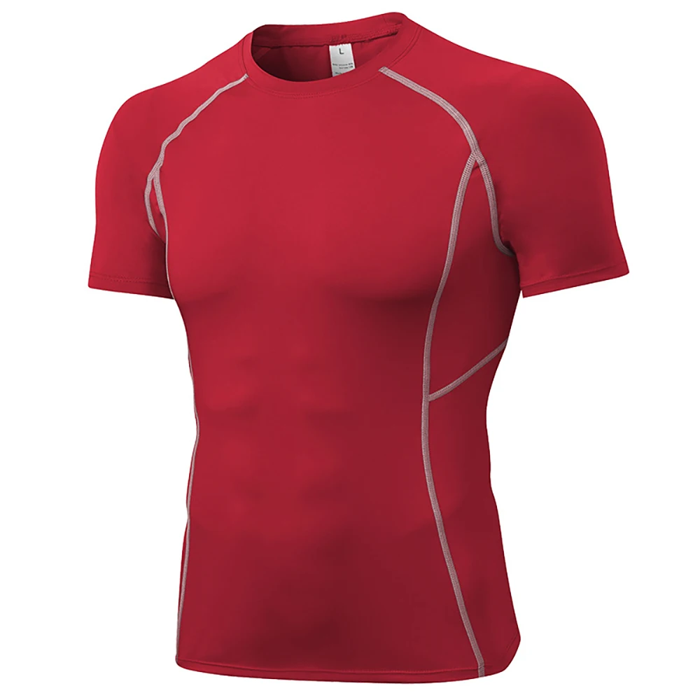 Men Dry Fit T Shirt Sports T-shirt Compression Underwear Gym Clothing Running Fitness Bodybuilding Sportswear Rashguard MMA