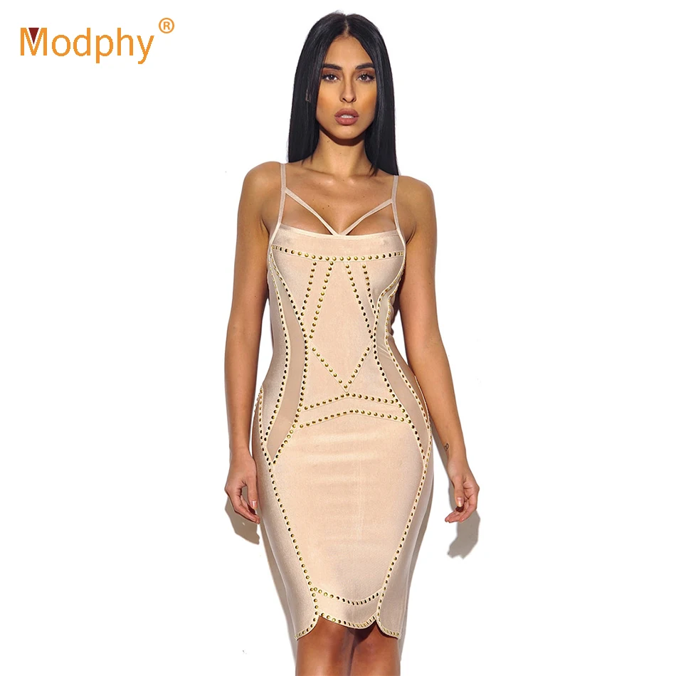 Новинка 2019 женское облегающее платье на бретелях сексуальное абрикосового