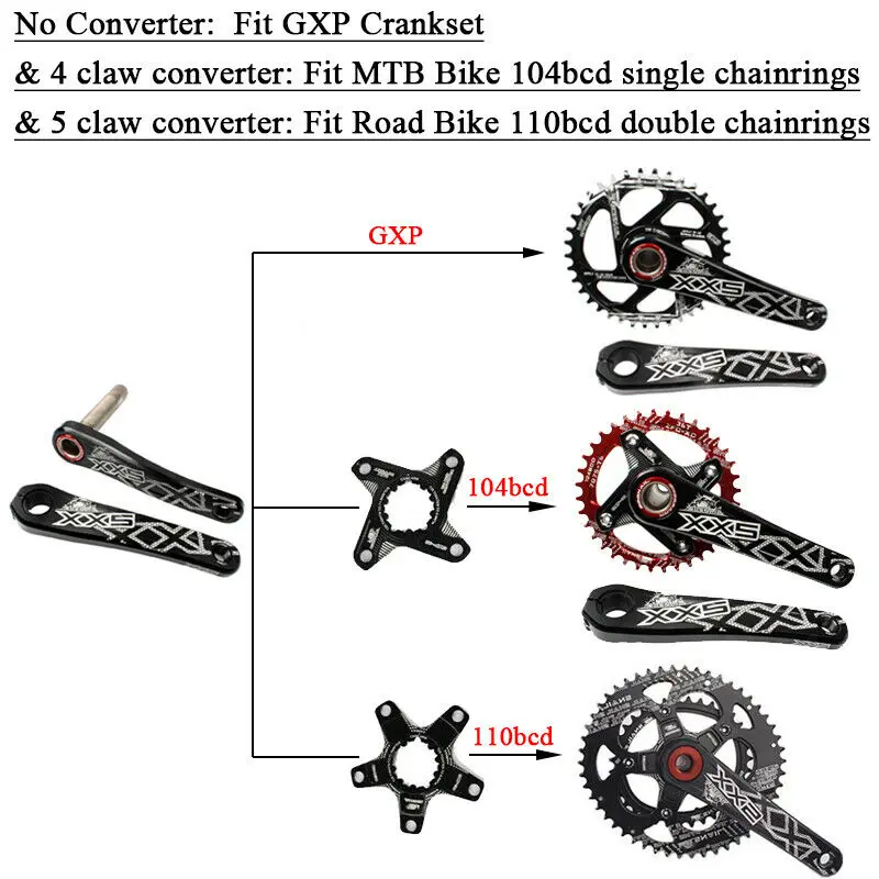 Переходник звездочек для горного велосипеда Sram GXP X9 XX1 X0 X01 To Single Speed 110BCD 104BCD узкий