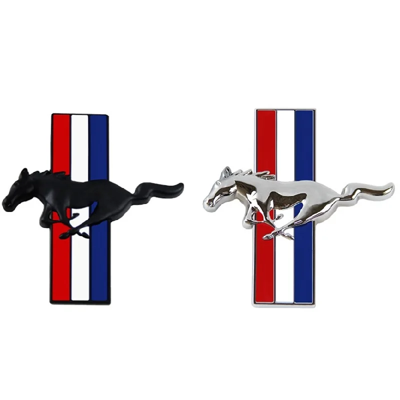 

1Pair Door Fender 3D Emblem Car Sticker Running Horse For Ford Mustang Badge Logo Decal Car Styling