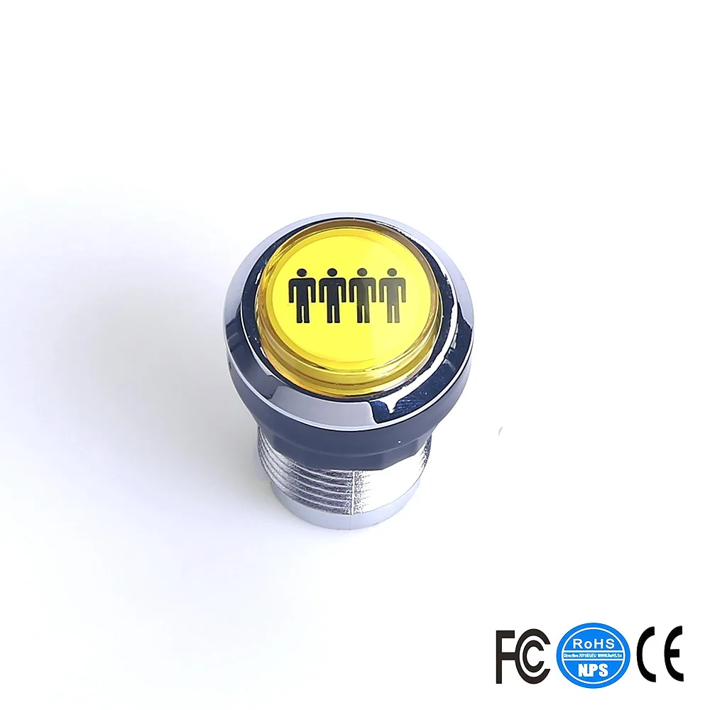 4 светодиодный т. Кнопочная кнопка включения в серебряном стиле для Mame Jamma|Игры с