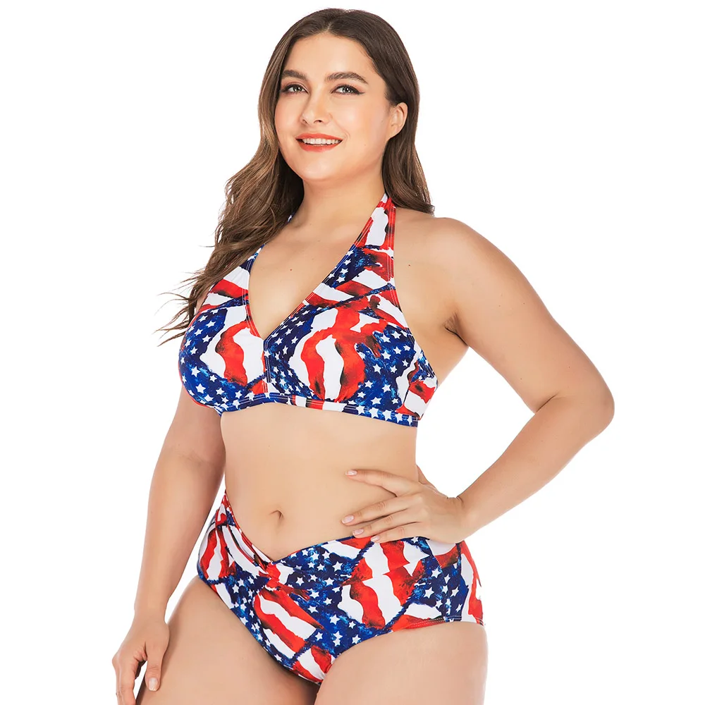 Sexy 2019 Bikini Set String Swimsuit Printed Bathing Suit High Waist May Hollow Back Swimwear Plus Size Bathers Summer Maillot | Женская