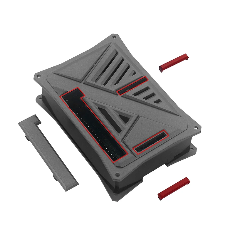 Raspberry Pi 4 ABS Чехол коробка серый серебряный защитный корпус + двойной вентилятор