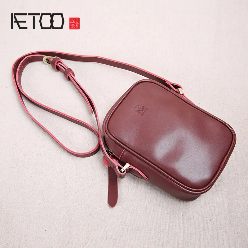 

AETOO New female mini mobile phone bag shoulder leather wild Messenger small square bag